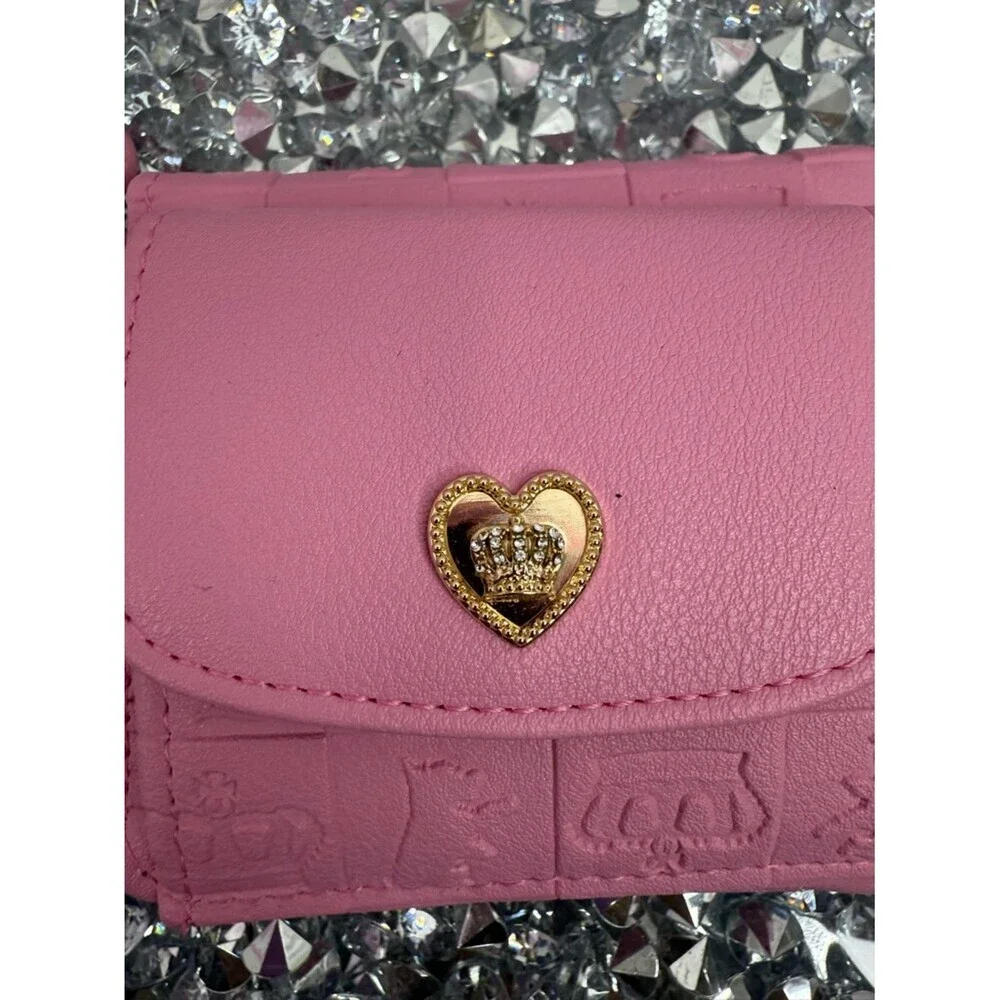 Juicy Couture wallet Pink Floral Charm Small Wallet with Gold Heart Accent